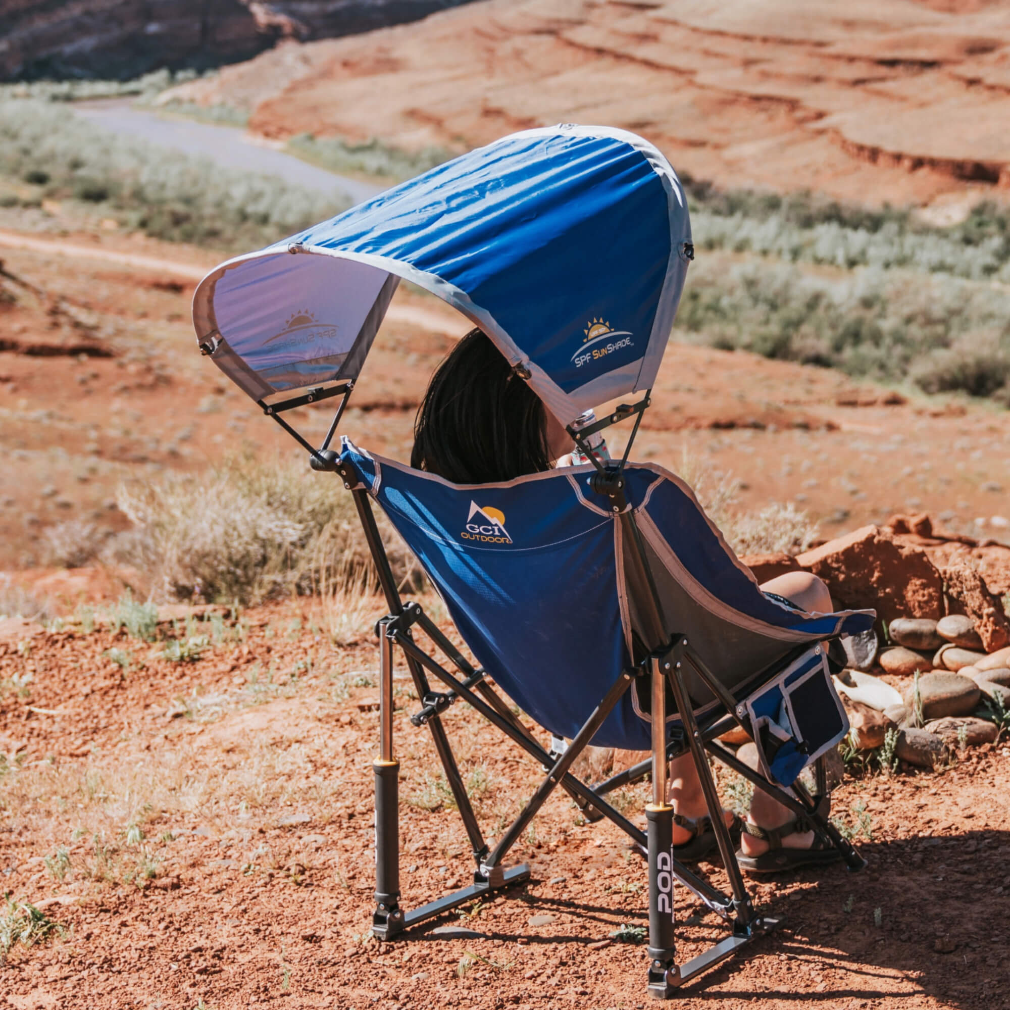 Beach chairs with shade sale