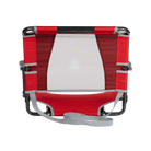 Straight back angle of the backside of the red big comfort stadium with armrests.