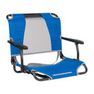 Front angle of the royal blue big comfort stadium chair with armrests.