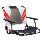 Front angle of the red/white/indigo big comfort stadium chair with armrests.