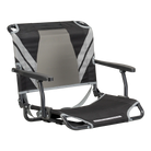 Front angle of the black/gray big comfort stadium chair with armrests.