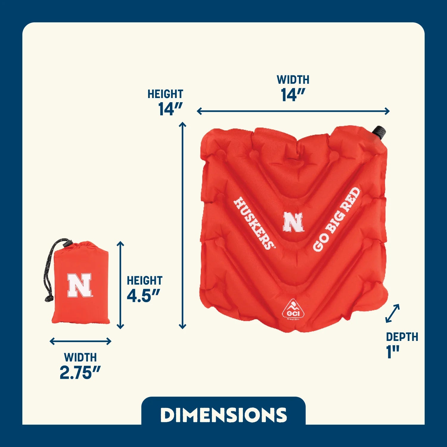 Infographic showing the dimensions of the V Seat.