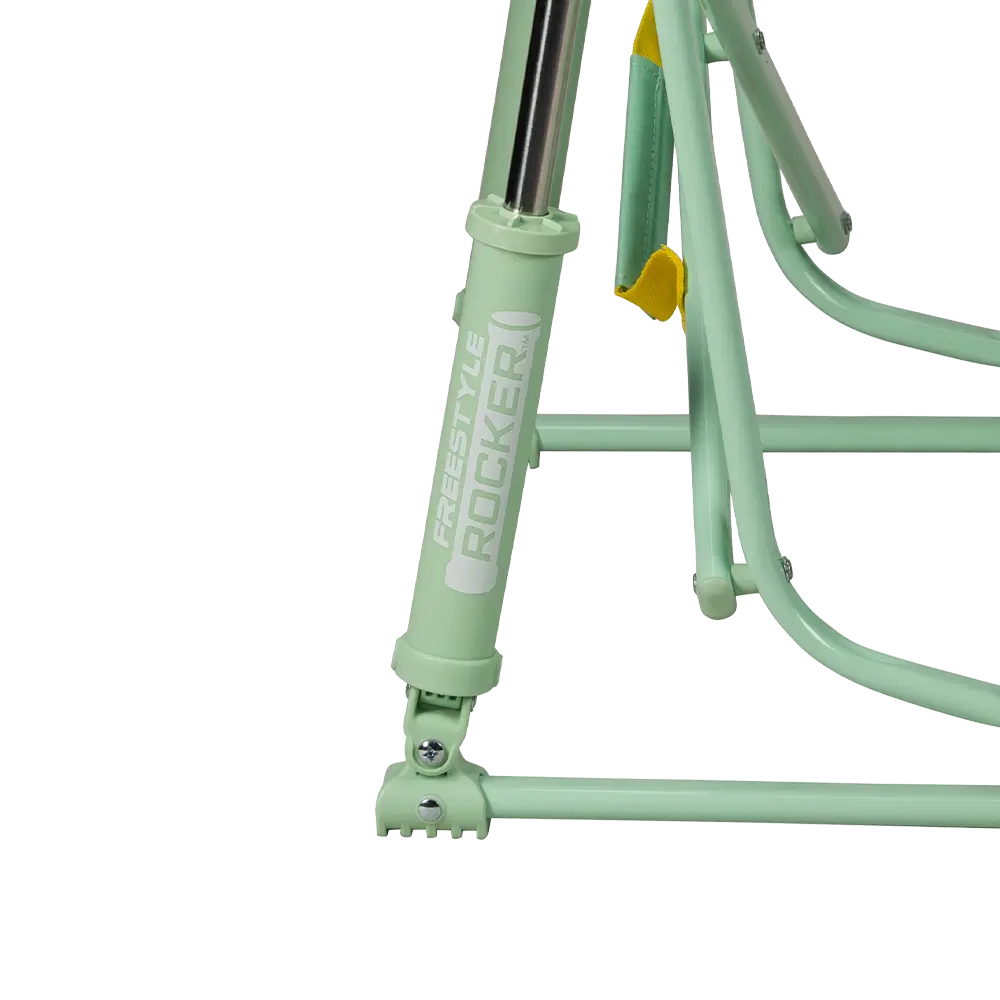 Spring-Action shocks on the green/yellow Freestyle Rocker.