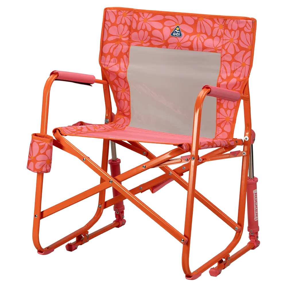 Front left view of the pink/orange Freestyle Rocker.