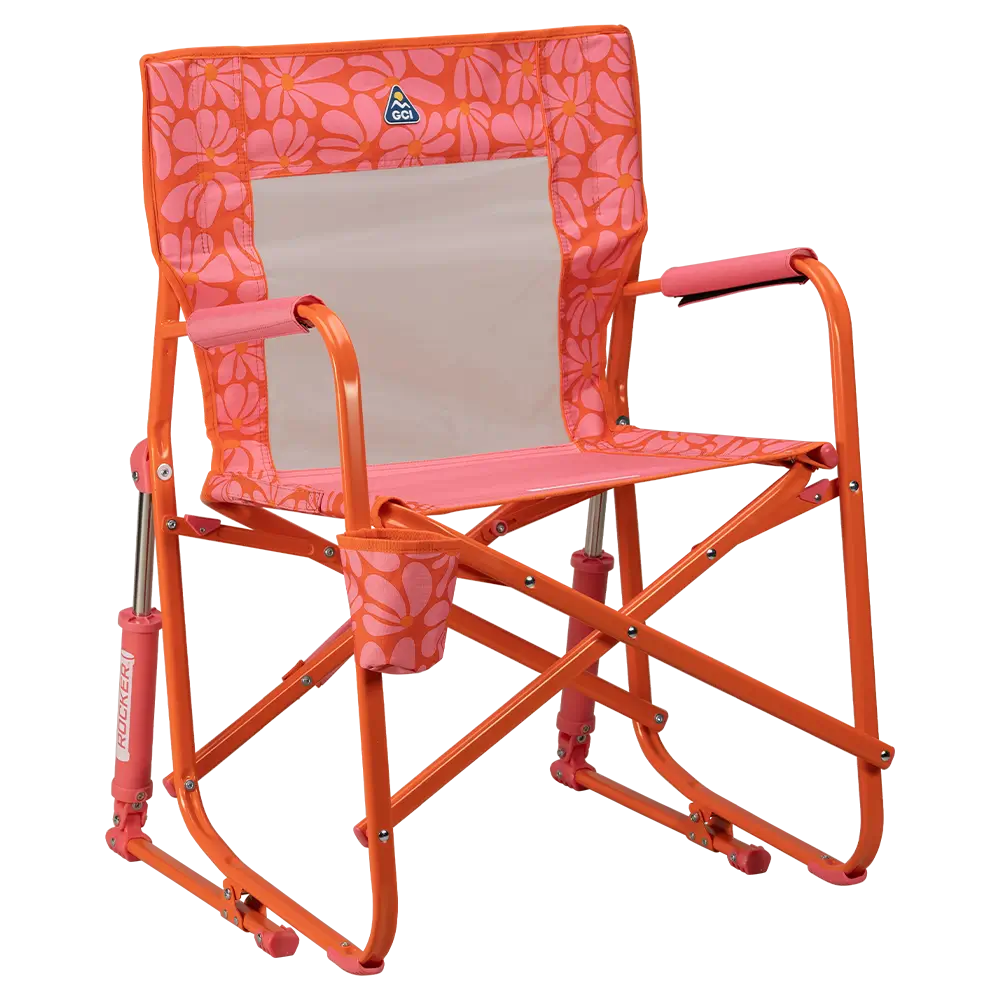 Front right view of the pink/orange Freestyle Rocker.