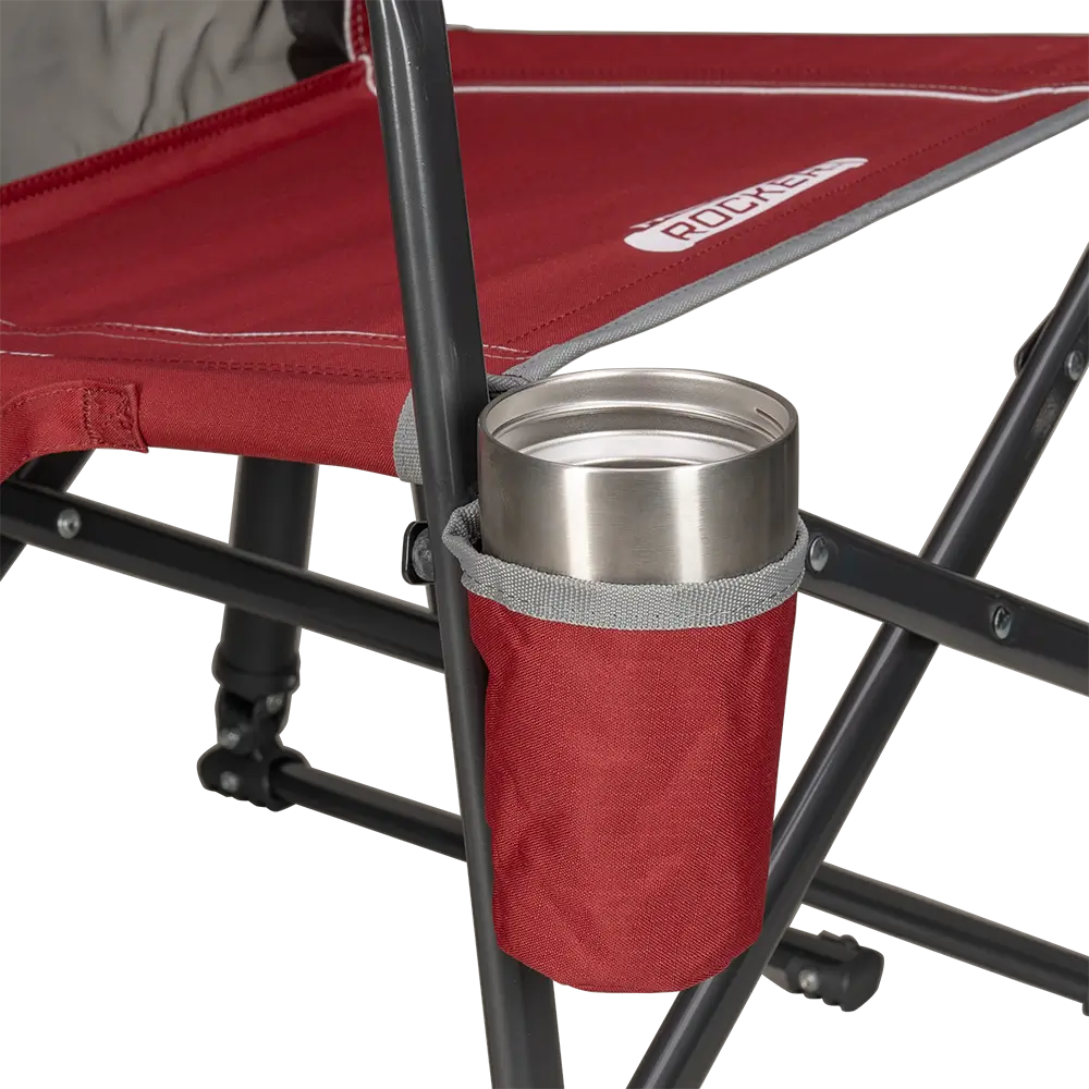 Cup holder attached to the cinnamon Freestyle Rocker.