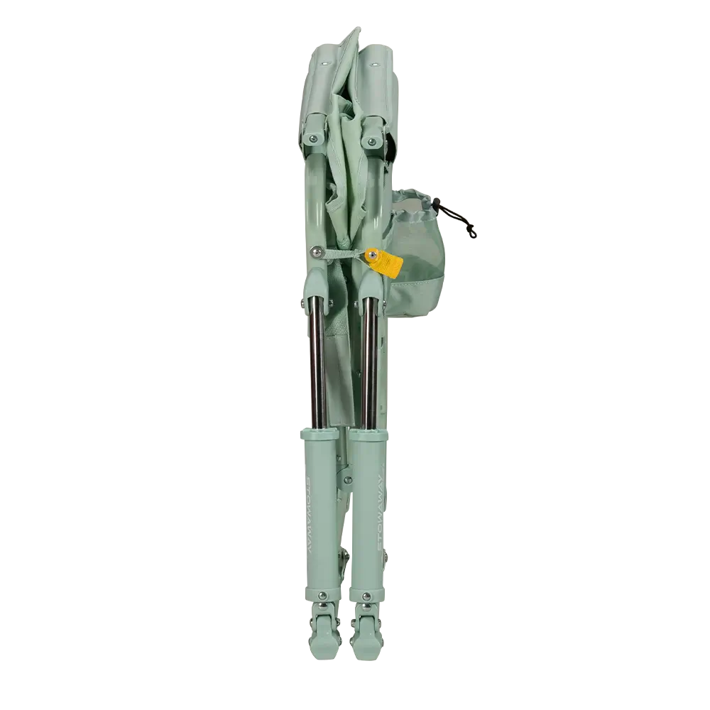 Folded view of the Pastel Green Stowaway Rocker.