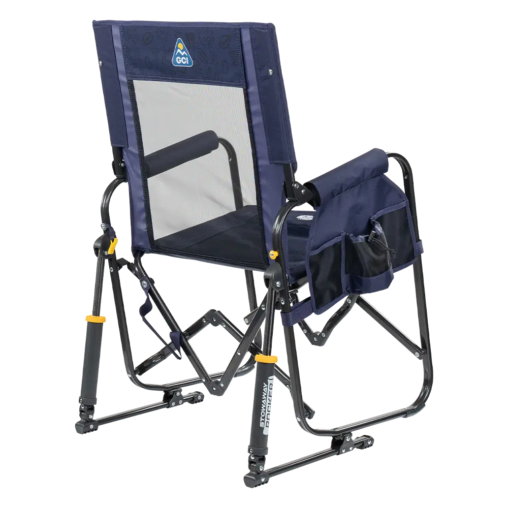 Back of the Tailgater Rich Blue Stowaway Rocker