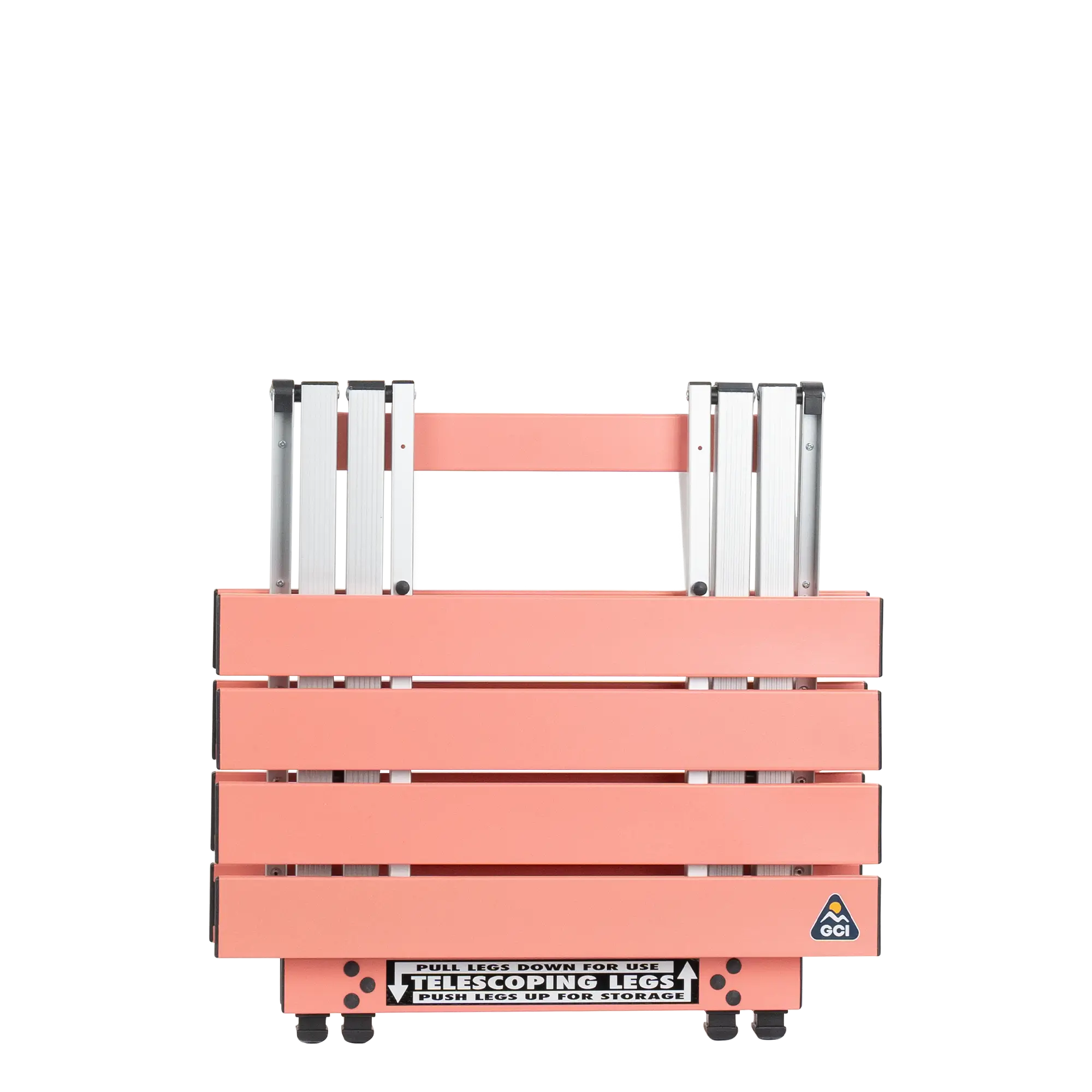 Compact Camp Table 20, Coral, Folded