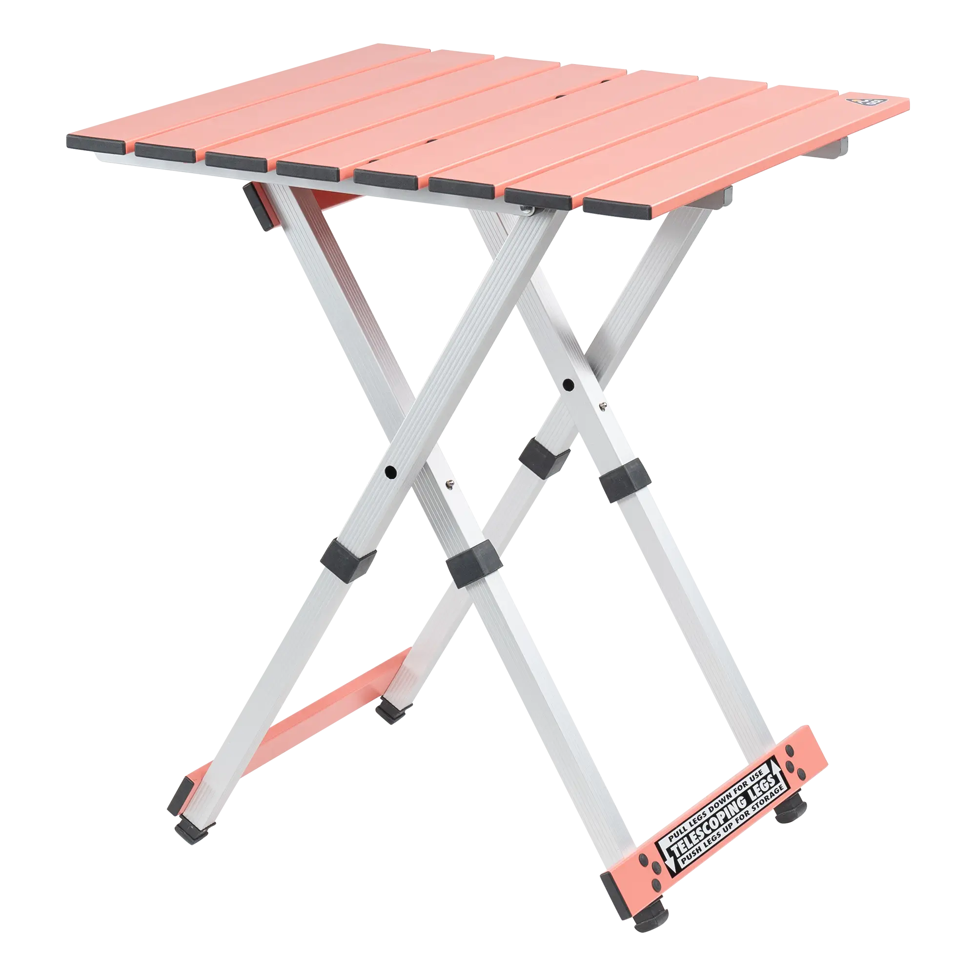Compact Camp Table 20, Coral, Front Side Angle