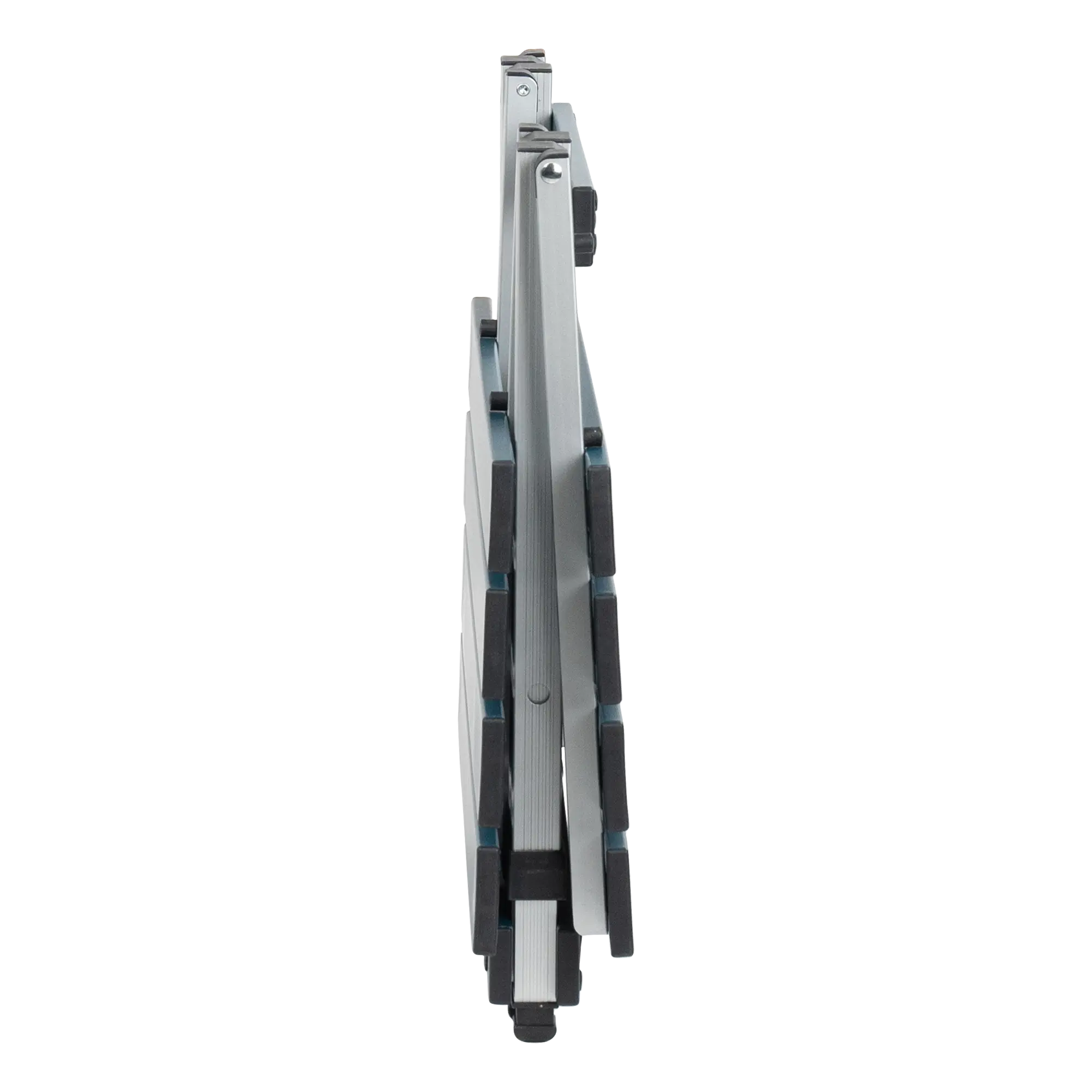 Compact Camp Table 20, Teal, Side Angle Folded