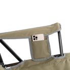 Up-close of the loden green comfort pro rocker phone holder pocket.