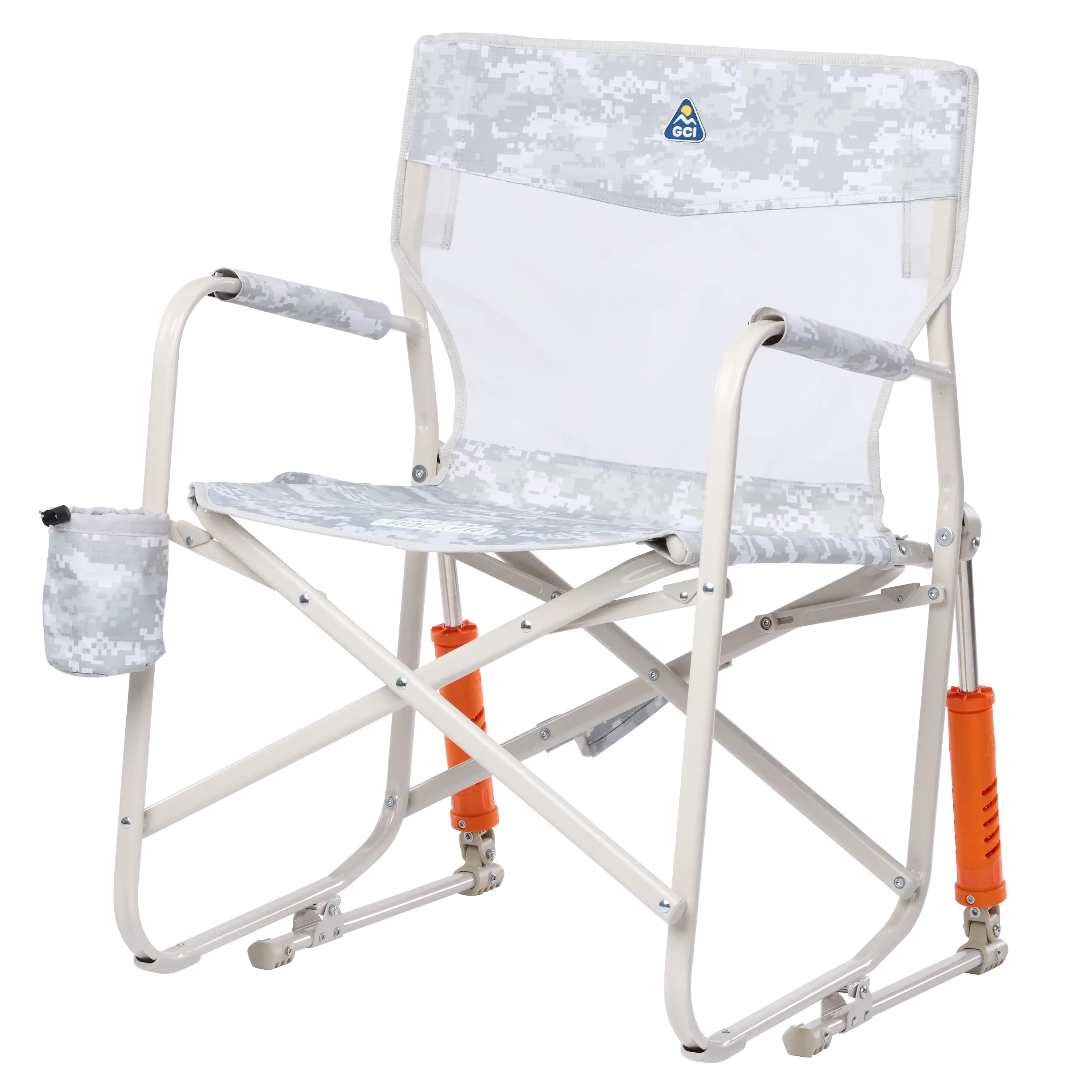 Side angle of snow camo freestyle rocker elite.