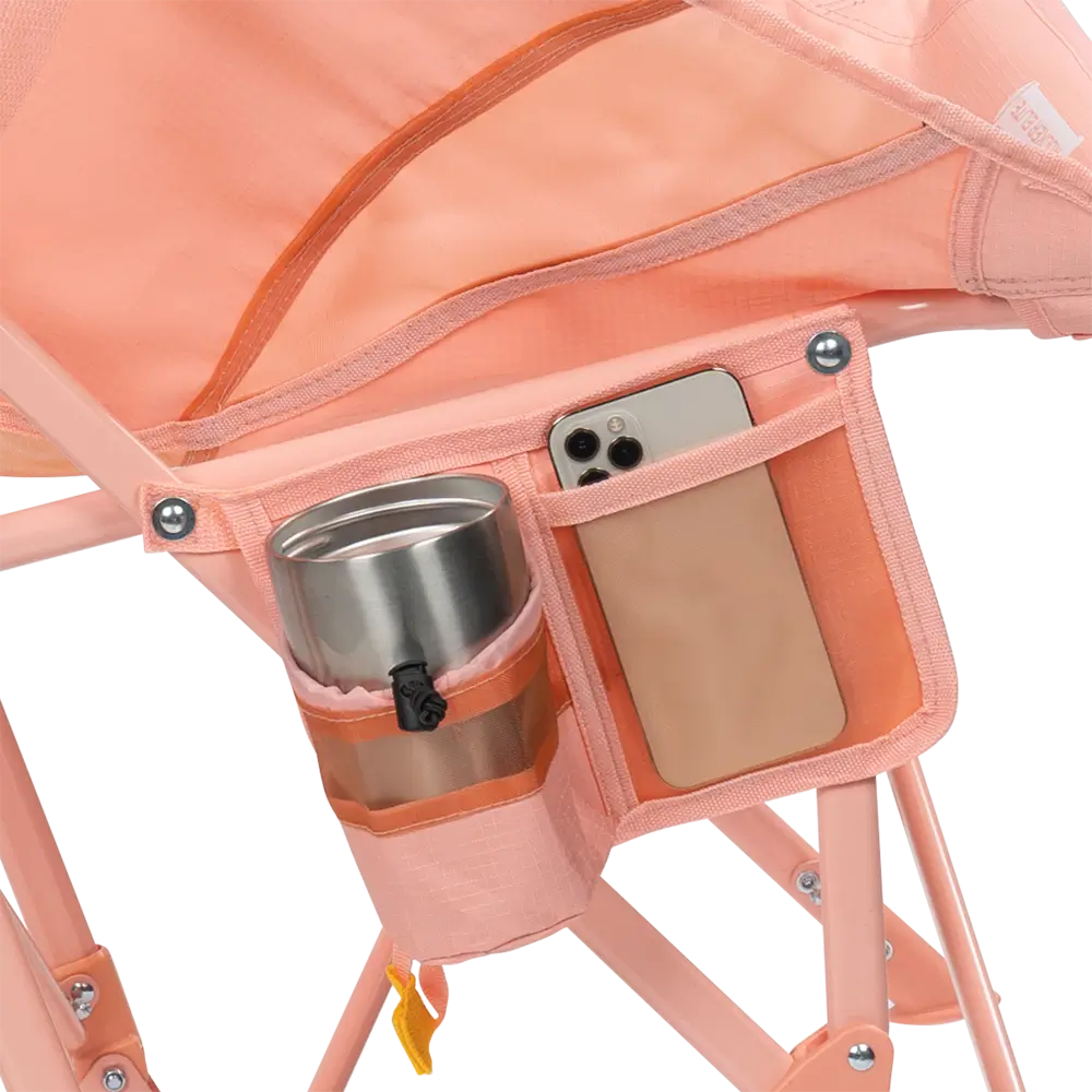 Phone holder and cup holder of the Pastel Amethyst Pod Rocker Elite.