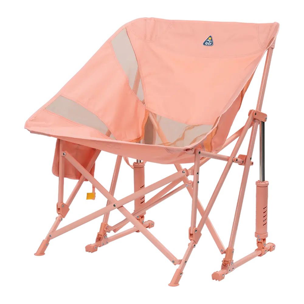 Front left view of the Soft Pink Pod Rocker Elite.