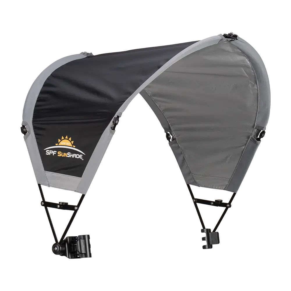 Front angle of the black sunshade accessory.