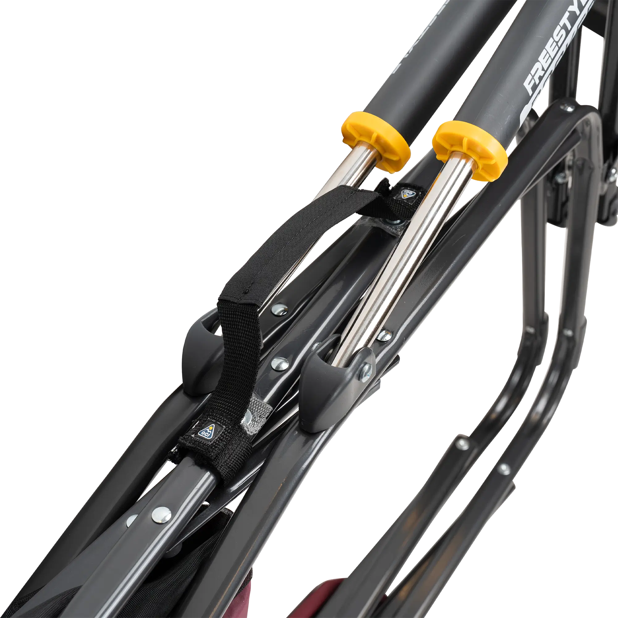 Integrated carry handle on the cinnamon freestyle rocker.