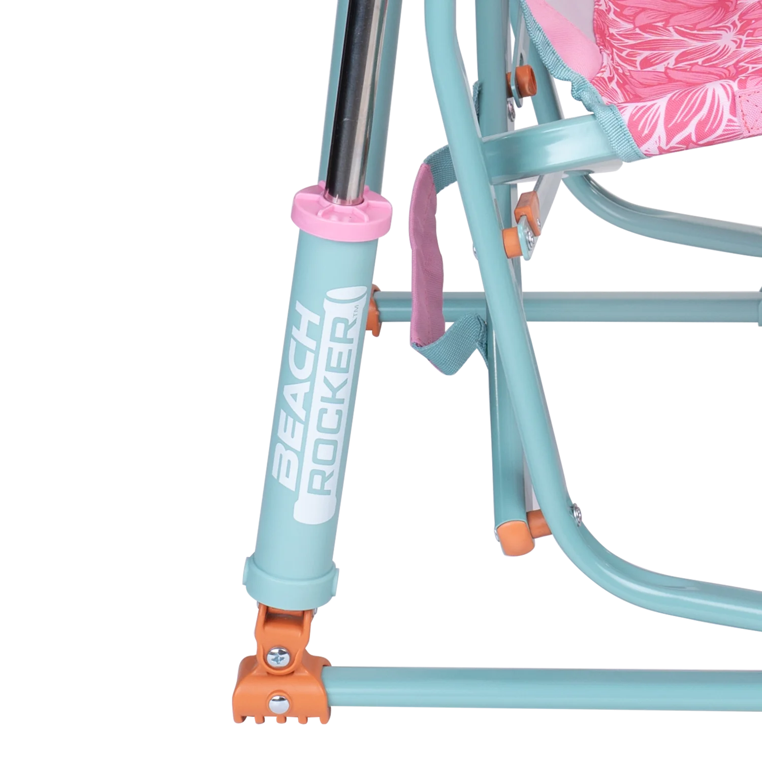 Spring-action rockers on the pink lotus Beach Rocker.
