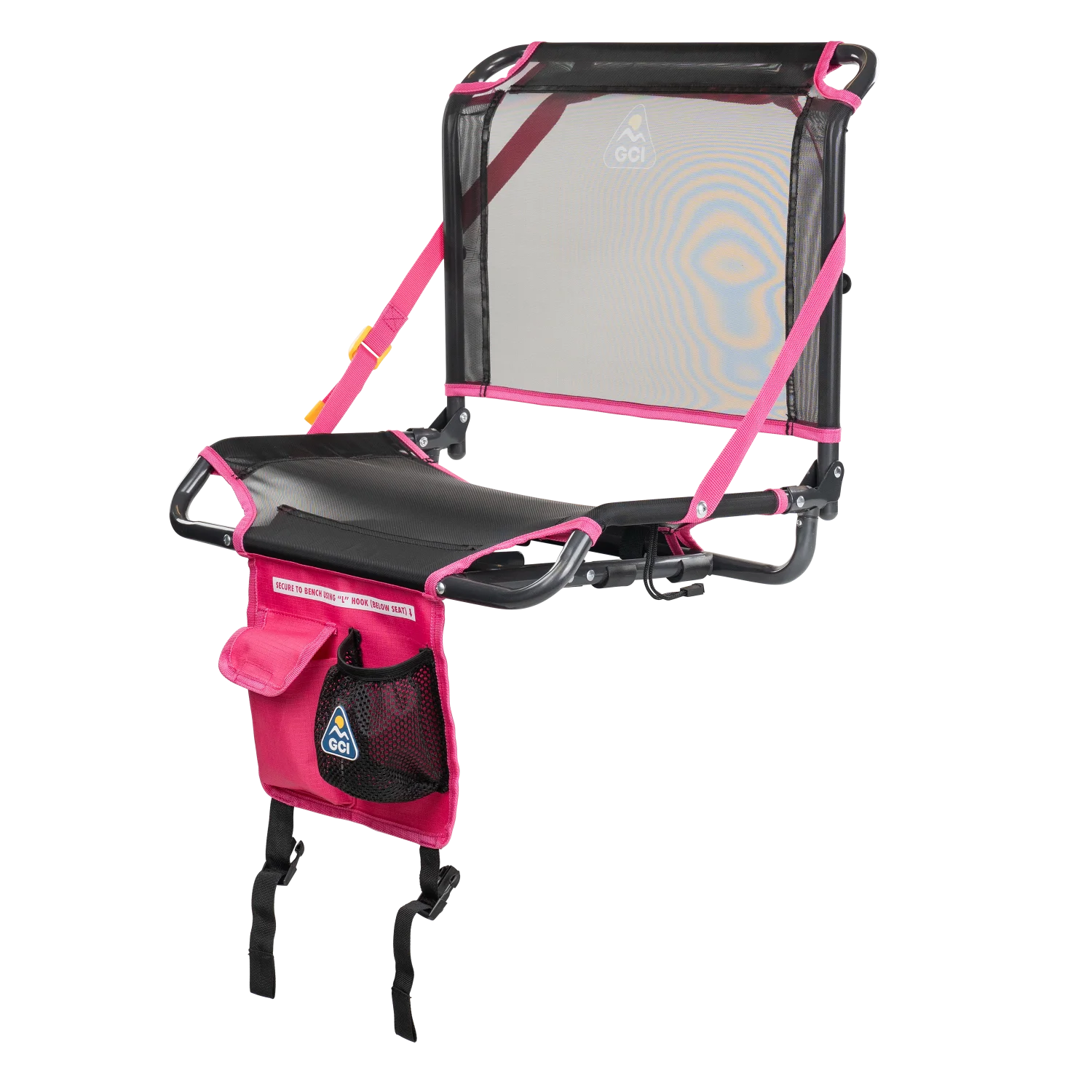 Front left view of the sport pink Big Comfort Stadium Chair 2.0.