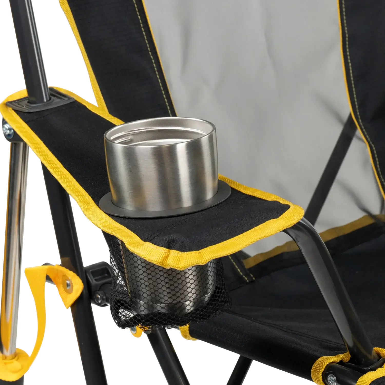 Cup holder of University of Iowa Comfort Pro Rocker.