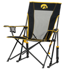 Side angle of Comfort Pro Rocker with University of Iowa print.
