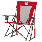 Side angle of Comfort Pro Rocker with University of Nebraska print.