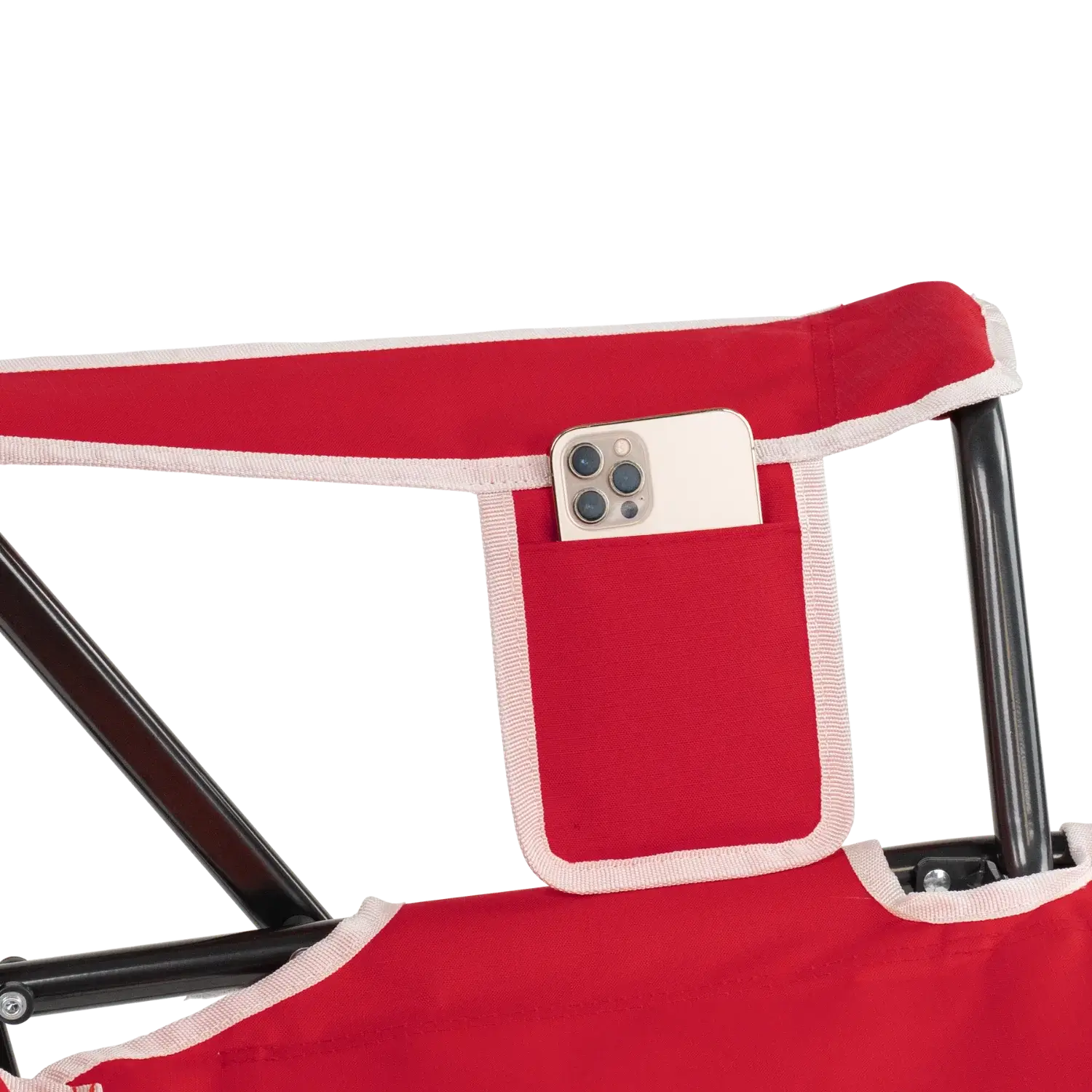 Phone pocket of University of Nebraska Comfort Pro Rocker.