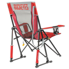 Back angle of Comfort Pro Rocker with Ohio State University print.