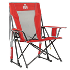 Side angle of Comfort Pro Rocker with Ohio State University print.
