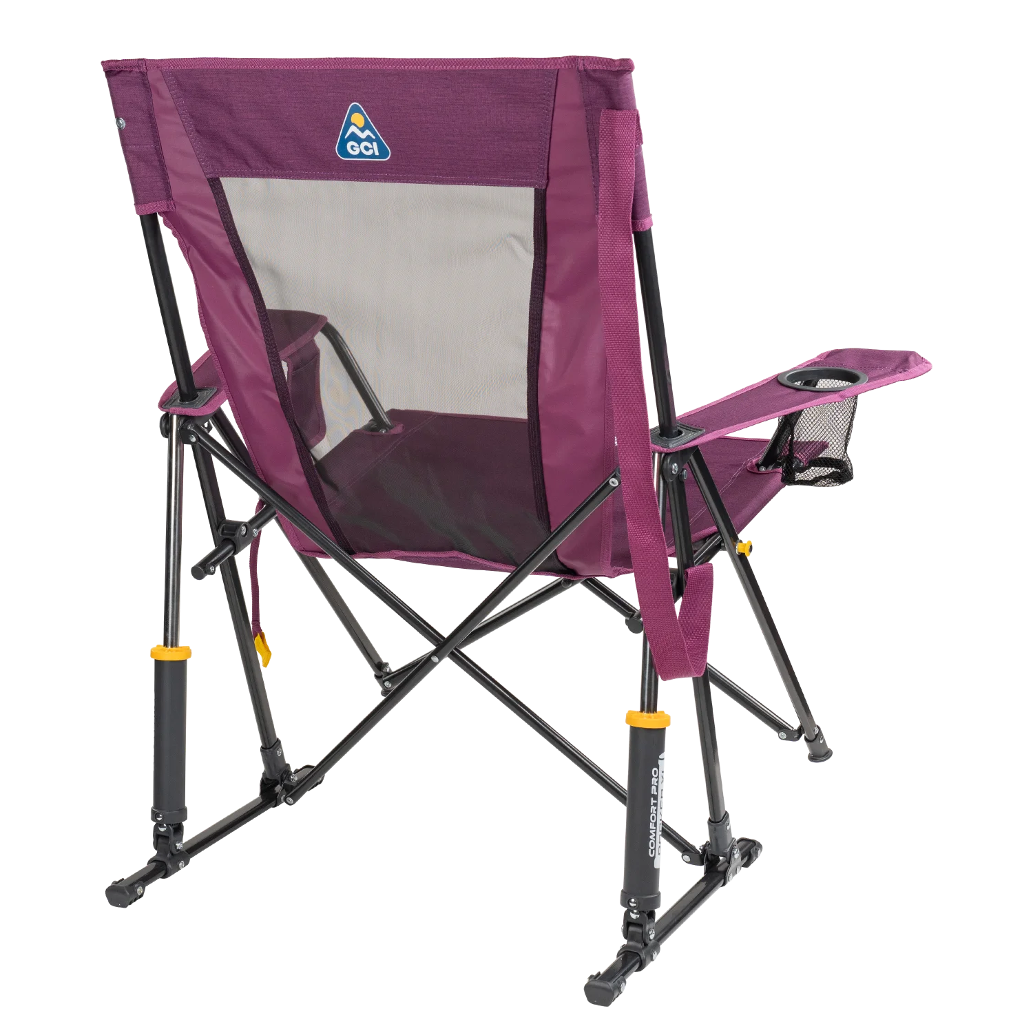Back right view of the heathered berry Comfort Pro Rocker XL.