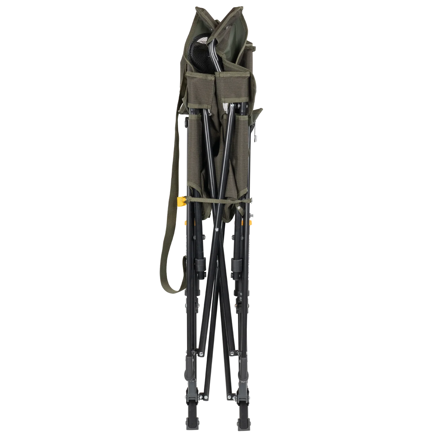 Front view of the folded heathered olive Comfort Pro Rocker XL.