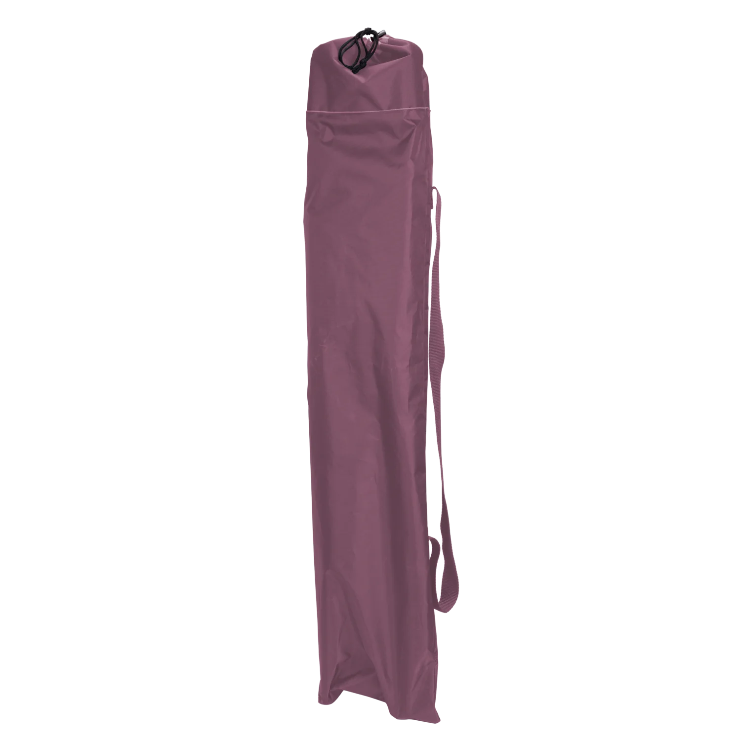 The amethyst Comfort Quad Chair folded up in a carry bag.