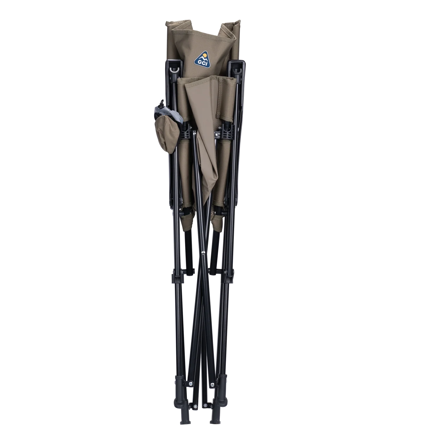Front view of the folded aged fatigue Eazy Chair.