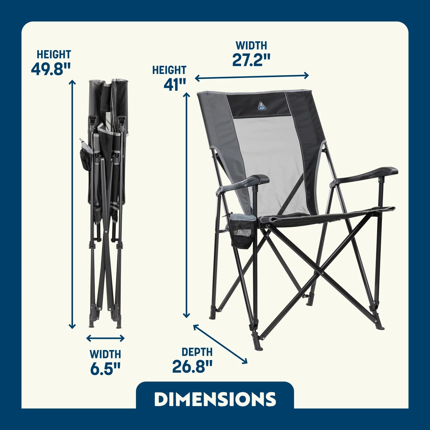 Dimensions overview of the black Eazy Chair XL.