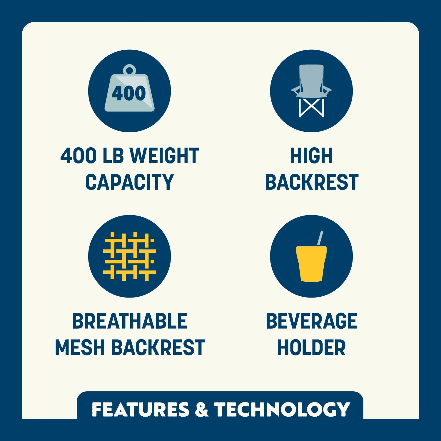 Features and technology overview of the black Eazy Chair XL.