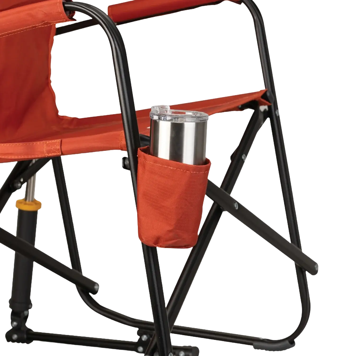 Cup holder of freestyle rocker in pumpkin spice color.