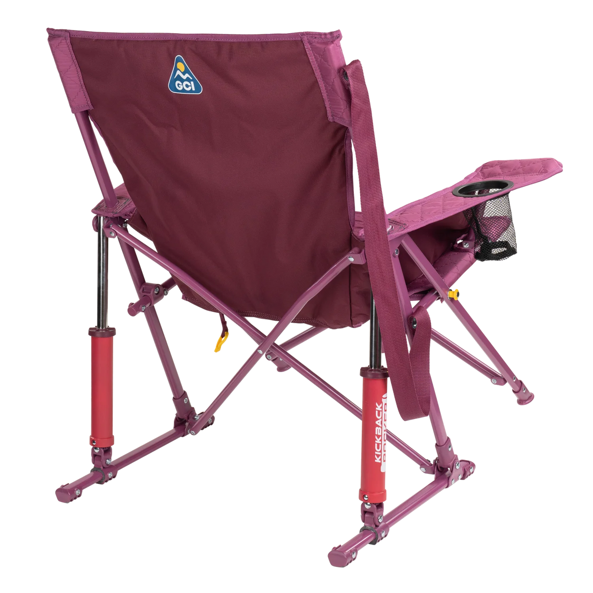 Back right view of the berry Kickback Insulated Rocker.