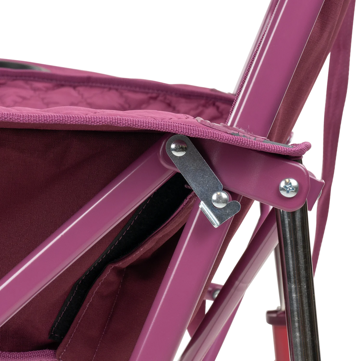 Close up view of the safety lock on the berry Kickback Insulated Rocker.