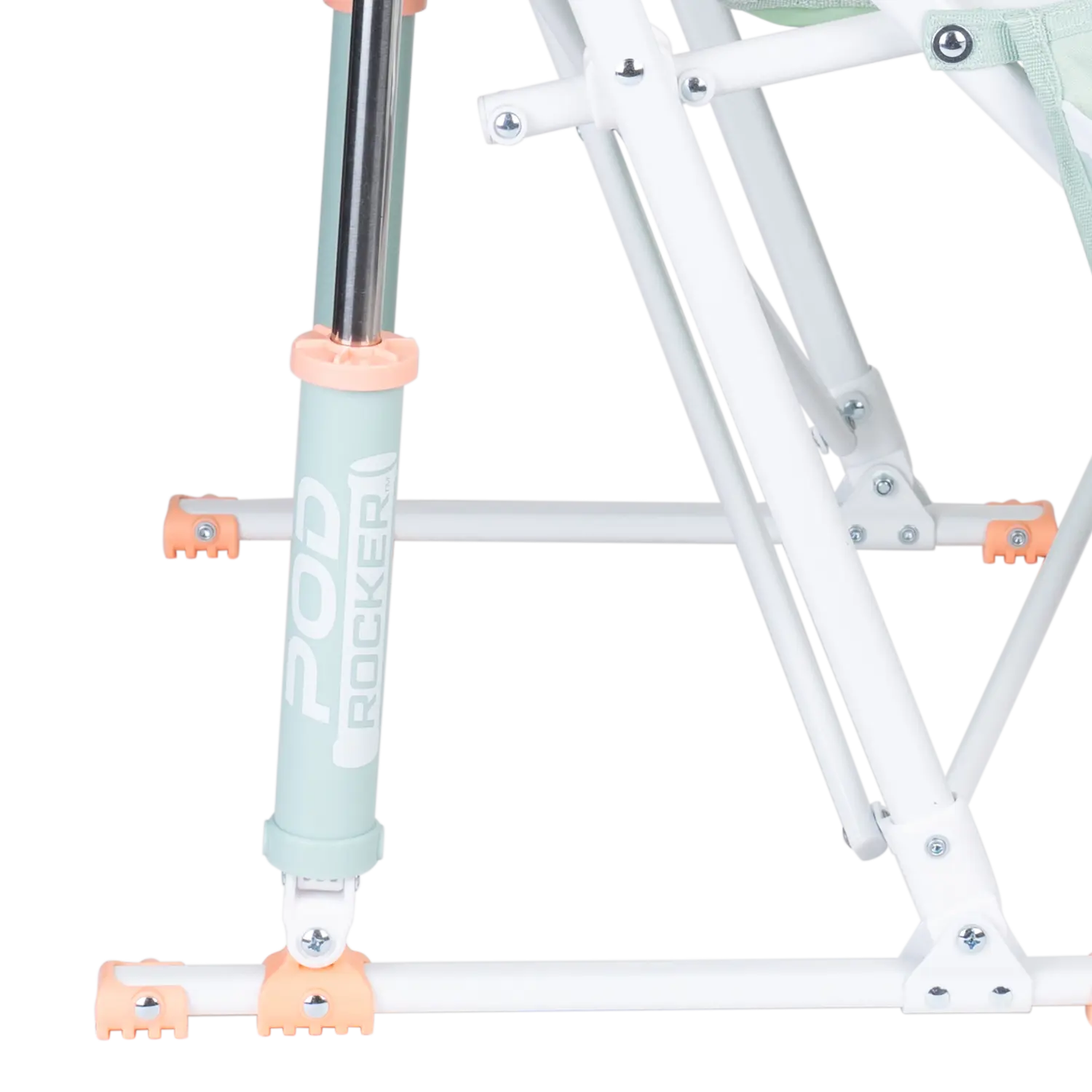 Close up of spring-action rocking technology on the floral bouquet Pod Rocker.