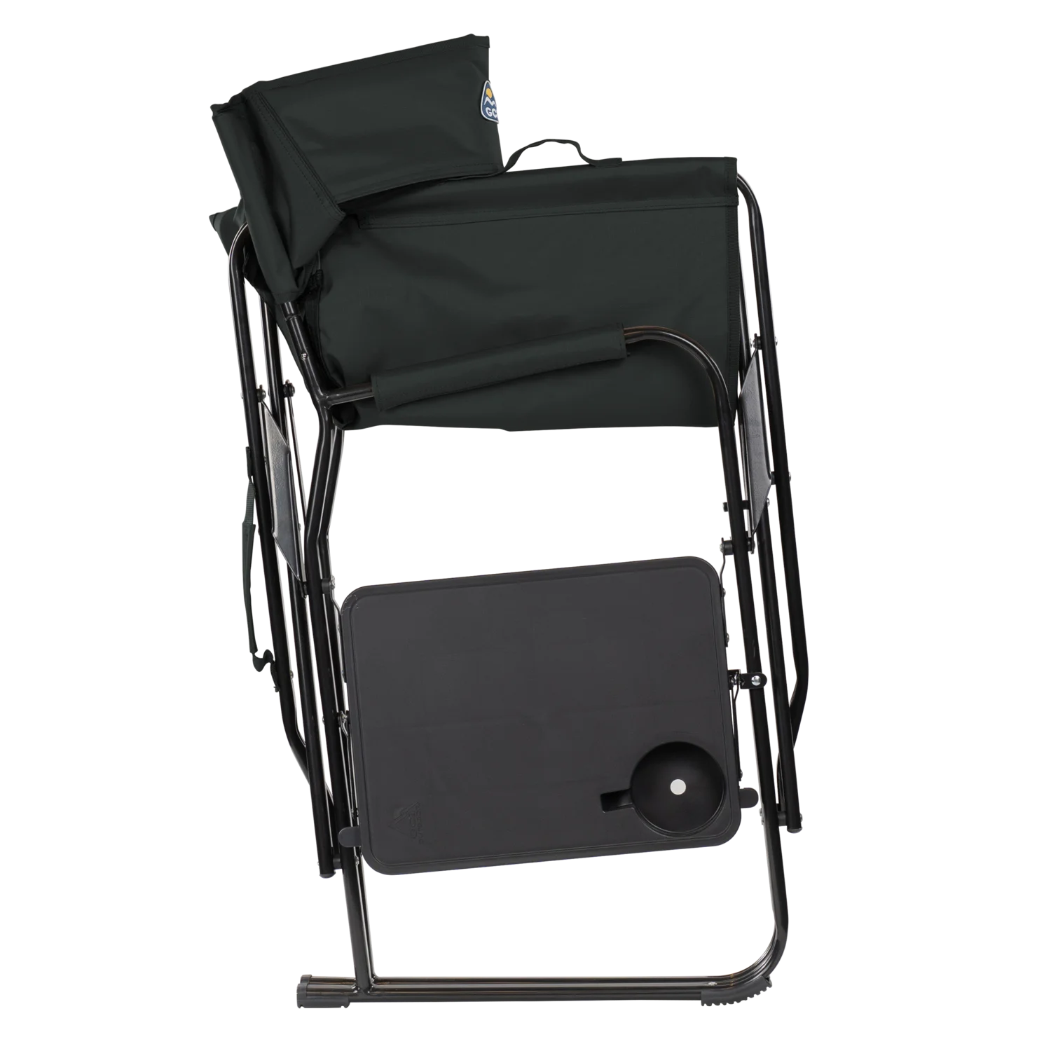 Slim Fold Director's Chair XL, Dark Charcoal, Folded Side