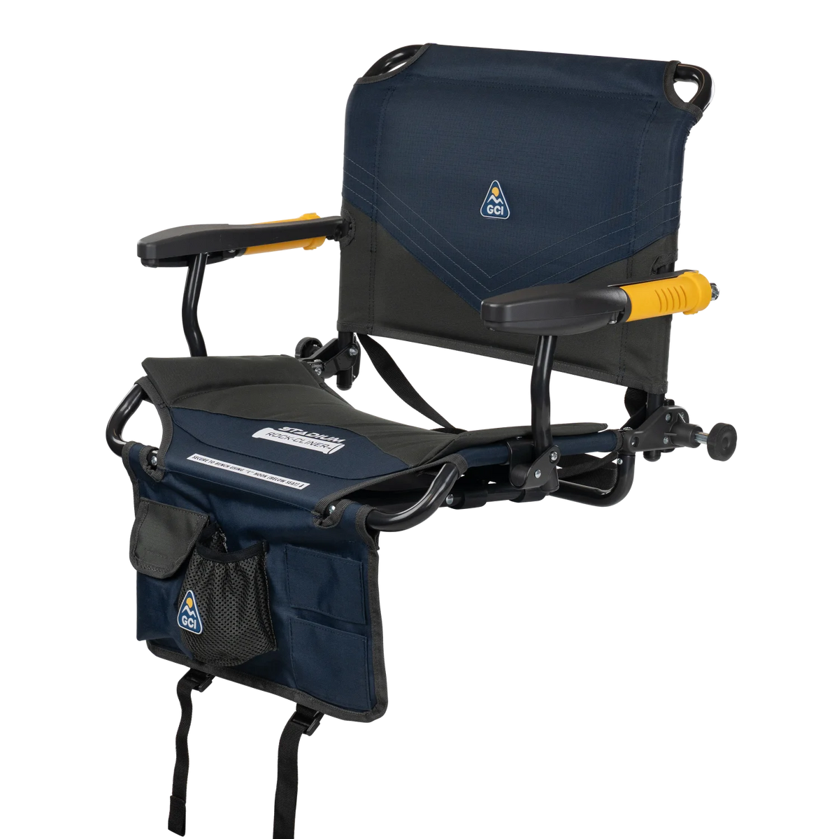 Front left view of the indigo Stadium Rock-Cliner 2.0.