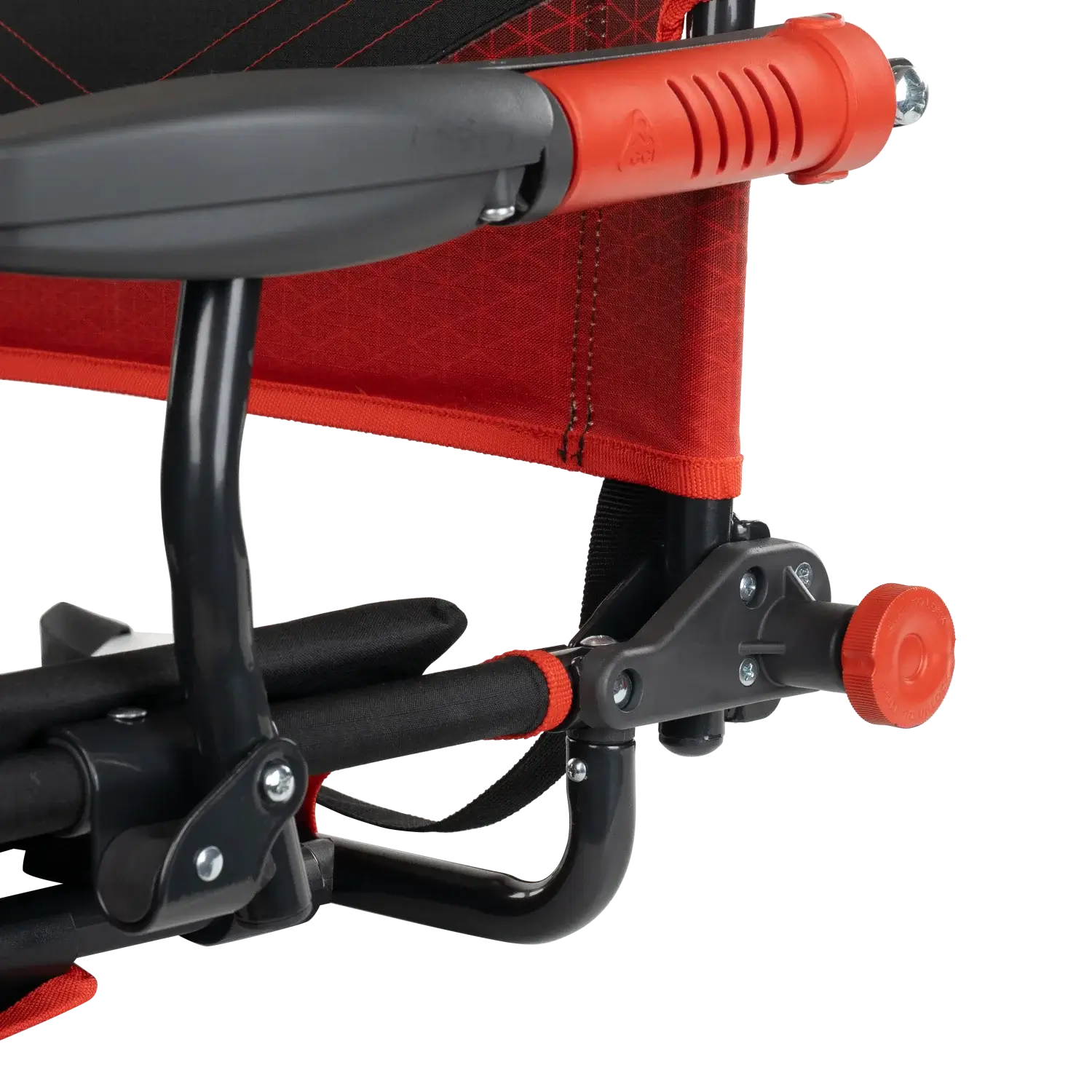 Close-up of the backrest lock on the redline fade Stadium Rock-Cliner 2.0.