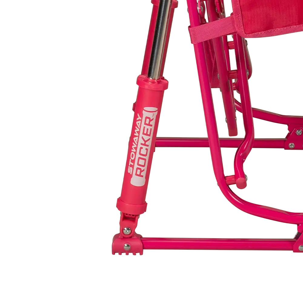 Spring-Action shocks on the Bright Pink Stowaway Rocker.