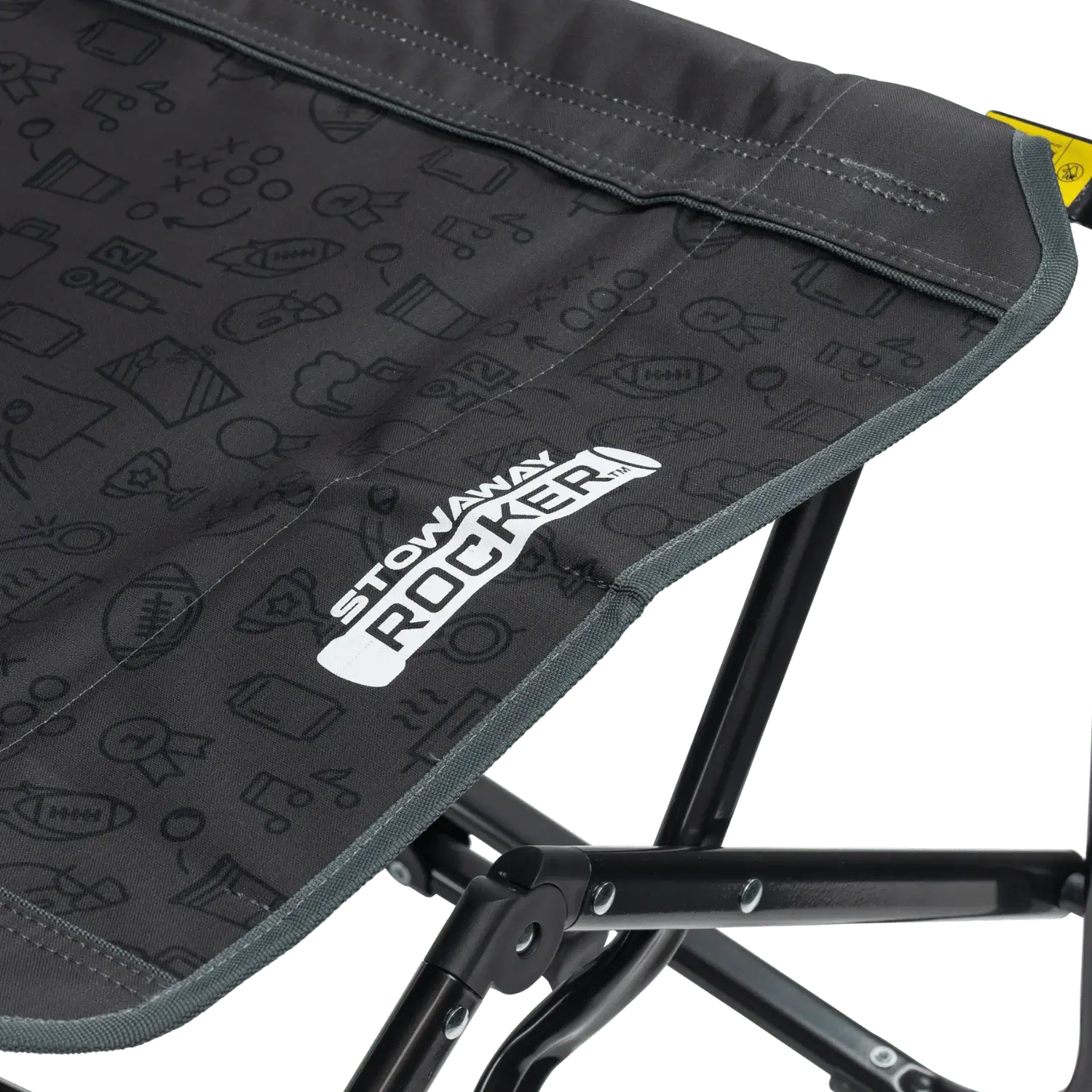 Infinity comfort edge on tailgater charcoal stowaway rocker.