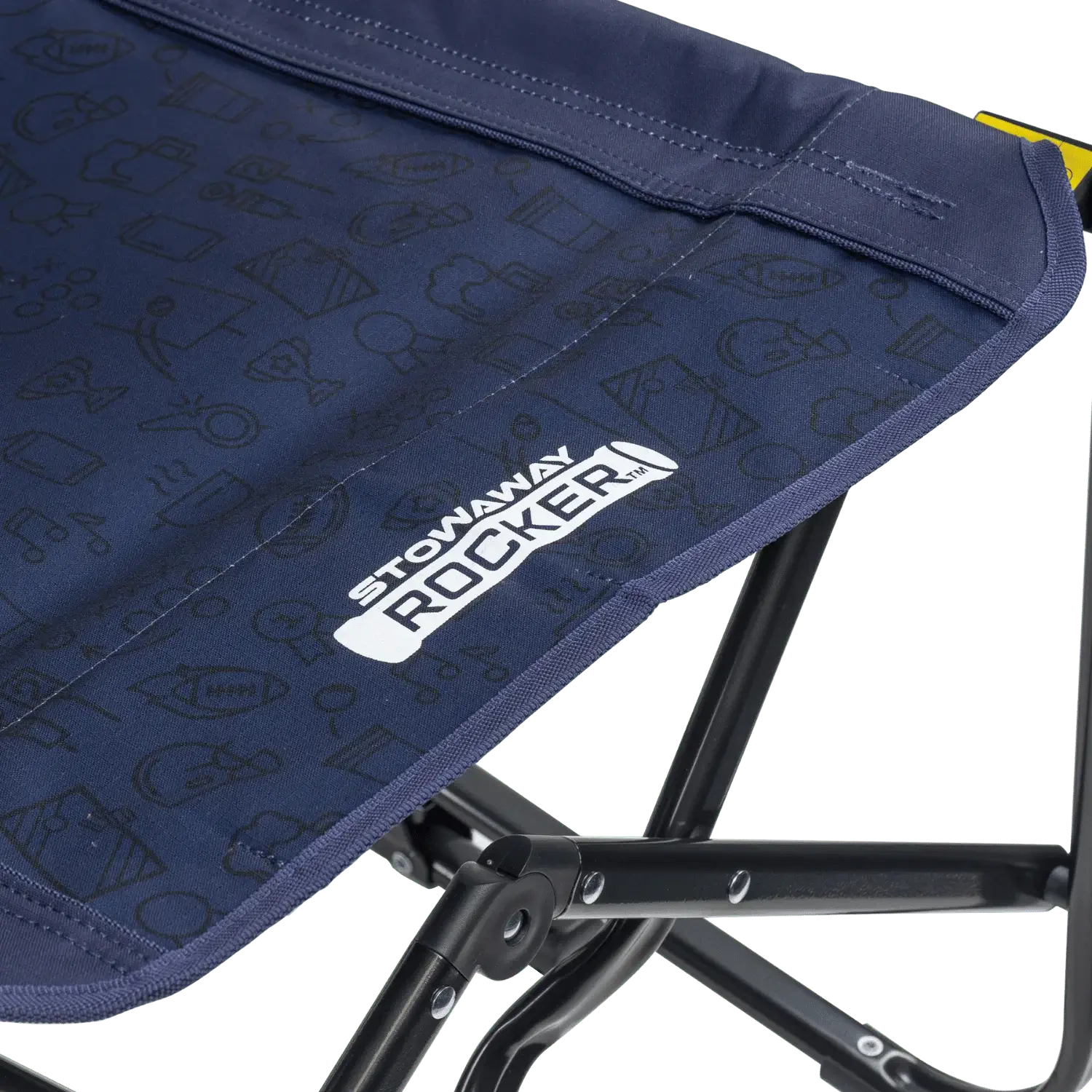 Infinity comfort edge on tailgater rich blue stowaway rocker.