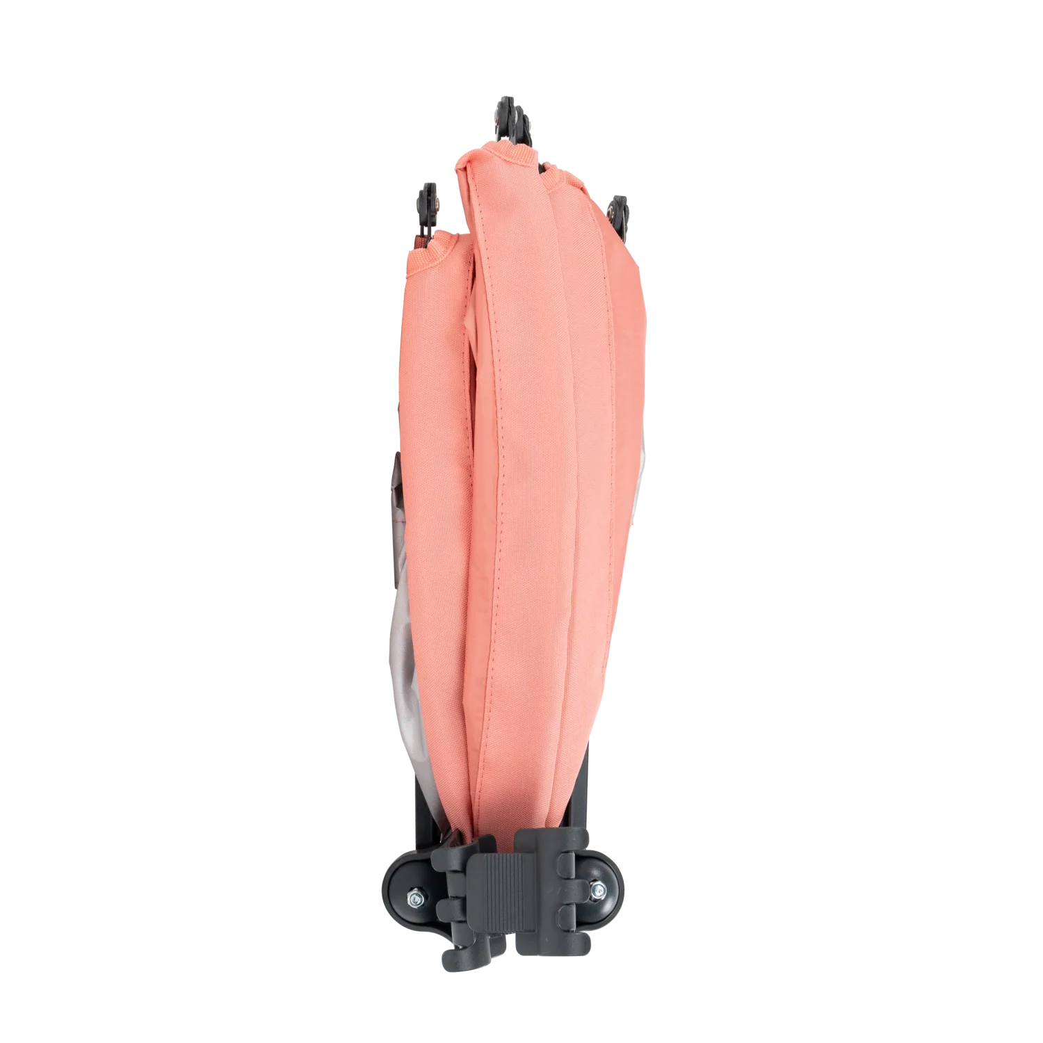 A coral Sunshade Accessory folded up.