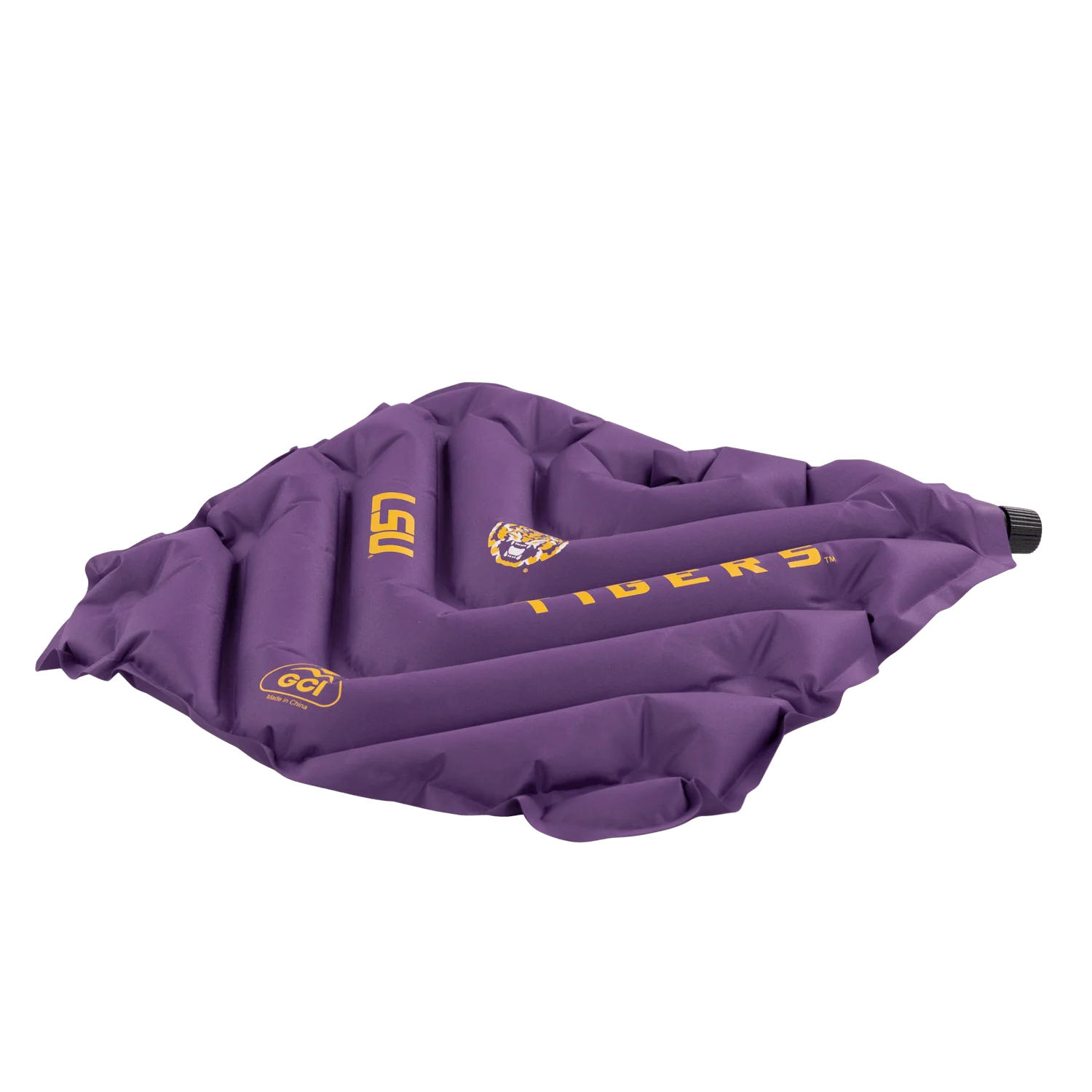 Side angle of V Seat with LSU Tigers print.