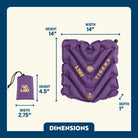 Infographic showing the dimensions of the V Seat.