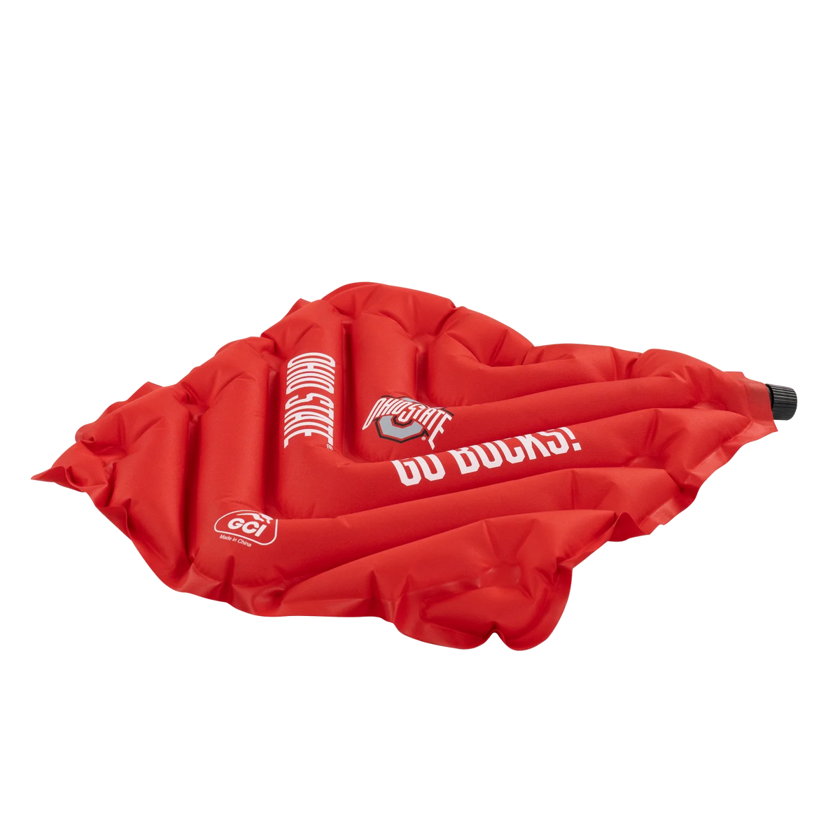 Side angle of V Seat with Ohio State Buckeyes print.