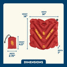 Infographic showing the dimensions of the V Seat.